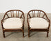 Pair of McGuire Organic Modern Twisted Rattan Lounge Chairs