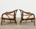 Pair of McGuire Organic Modern Twisted Rattan Lounge Chairs