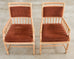 Pair of McGuire Cerused Rattan Mohair Library Armchairs