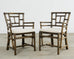 Pair of McGuire Organic Modern Rattan Library Armchairs