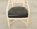 Set of Four McGuire Rattan Laced Rawhide Barrel Armchairs