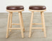 Set of Four McGuire Organic Modern Lacquered Rattan Bar Stools
