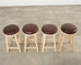 Set of Four McGuire Organic Modern Lacquered Rattan Bar Stools