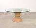 McGuire Labeled Organic Modern Cerused Rattan Glass Dining Table