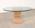 McGuire Labeled Organic Modern Cerused Rattan Glass Dining Table