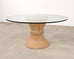 McGuire Labeled Organic Modern Cerused Rattan Glass Dining Table