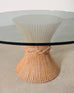 McGuire Labeled Organic Modern Cerused Rattan Glass Dining Table
