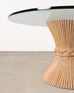 McGuire Labeled Organic Modern Cerused Rattan Glass Dining Table
