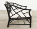 McGuire Rattan Chinese Chippendale Lacquered Lounge Chair