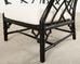 McGuire Rattan Chinese Chippendale Lacquered Lounge Chair