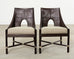 Set of Ten Barbara Barry for McGuire Caned Dining Armchairs
