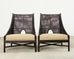 Pair of Barbara Barry for McGuire Caned Lounge Chairs and Ottoman
