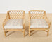 Set of Six McGuire Rattan Organic Modern Club Lounge Chairs