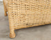 Pair of McGuire Wicker Rattan Lounge Chairs and Ottoman