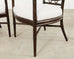 Set of Four Barbara Barry Rattan Script Dining Chairs