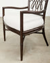 Set of Four Barbara Barry Rattan Script Dining Chairs