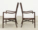 Set of Four Barbara Barry Rattan Script Dining Chairs