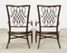 Set of Four Barbara Barry Rattan Script Dining Chairs