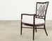Set of Four Barbara Barry Rattan Script Dining Chairs