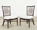 Set of Four Barbara Barry Rattan Script Dining Chairs