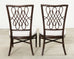 Set of Four Barbara Barry Rattan Script Dining Chairs