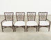 Set of Four Barbara Barry Rattan Script Dining Chairs