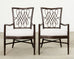 Set of Four Barbara Barry Rattan Script Dining Chairs