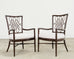 Set of Four Barbara Barry Rattan Script Dining Chairs