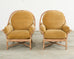 Pair of McGuire Organic Modern Cerused Rattan Lounge Chairs