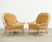 Pair of McGuire Organic Modern Cerused Rattan Lounge Chairs