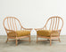 Pair of McGuire Organic Modern Cerused Rattan Lounge Chairs