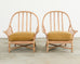 Pair of McGuire Organic Modern Cerused Rattan Lounge Chairs