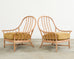 Pair of McGuire Organic Modern Cerused Rattan Lounge Chairs