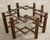 McGuire Organic Modern Rattan Brass Lattice Cocktail Table