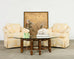 Pair of A. Rudin Attributed White Coral Over Butter Club Chairs