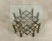 McGuire Organic Modern Rattan Brass Lattice Cocktail Table