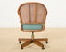 McGuire Rattan Cane Swivel Executive Office Desk Chair