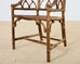 Set of Eight McGuire High Back Rattan Cathedral Dining Chairs