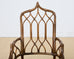 Set of Eight McGuire High Back Rattan Cathedral Dining Chairs