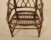 Set of Eight McGuire High Back Rattan Cathedral Dining Chairs