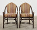 Set of Six McGuire Organic Modern Rattan Cathedral Dining Chairs