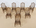 Set of Eight McGuire High Back Rattan Cathedral Dining Chairs