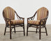 Set of Six McGuire Organic Modern Rattan Cathedral Dining Chairs