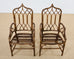 Set of Eight McGuire High Back Rattan Cathedral Dining Chairs