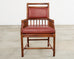 McGuire Organic Modern Rattan Leather Library Armchair