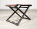 McGuire Campaign Style Lacquered Oak X Form Stool