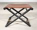 McGuire Campaign Style Lacquered Oak X Form Stool