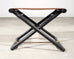 McGuire Campaign Style Lacquered Oak X Form Stool