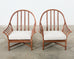 Pair of McGuire Organic Modern Oversized Rattan Lounge Chairs