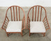 Pair of McGuire Organic Modern Oversized Rattan Lounge Chairs